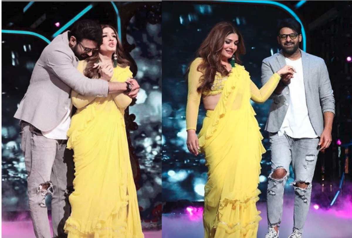 prabhas dance with raveena tandon on song tip tip barsa pani