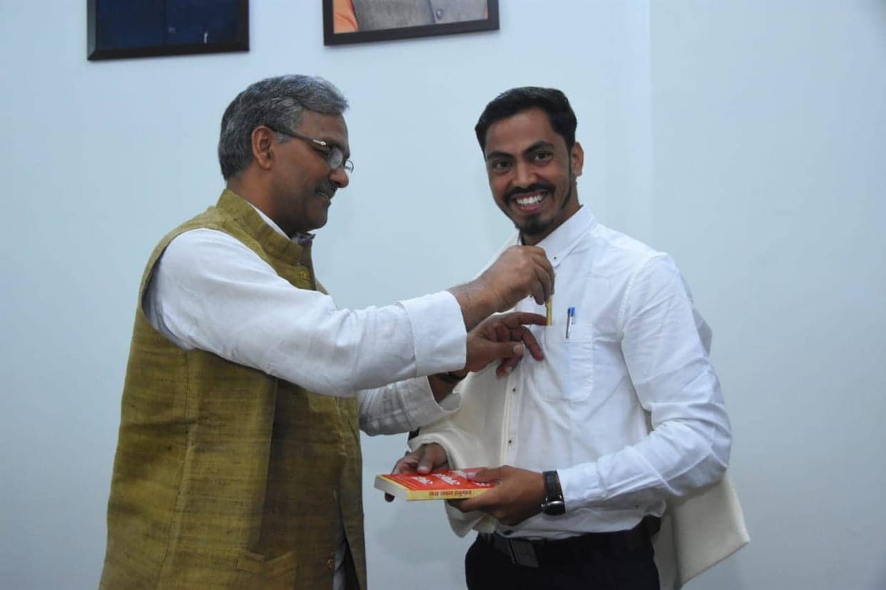 uttarakhand cm honored uttarkashi teacher ashish dangwal