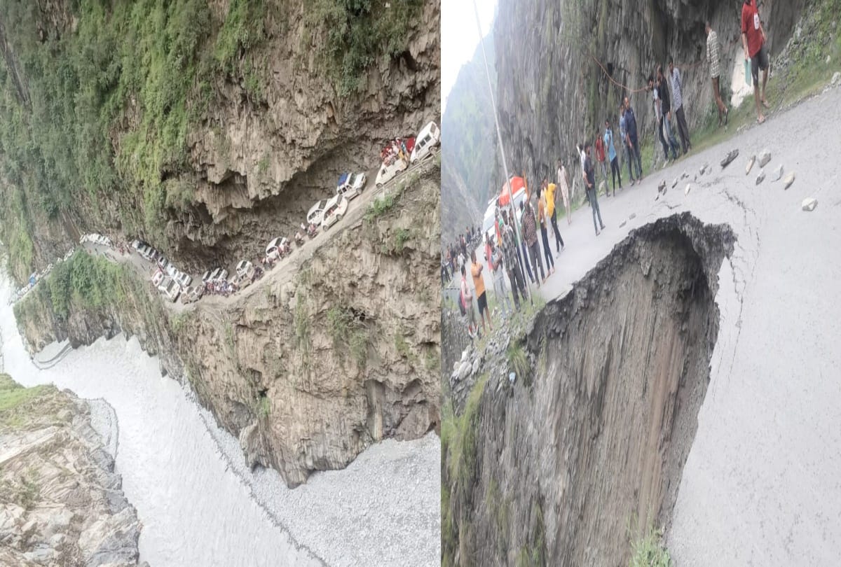 vehicular movement closed on chamba bharmour road due to landslide