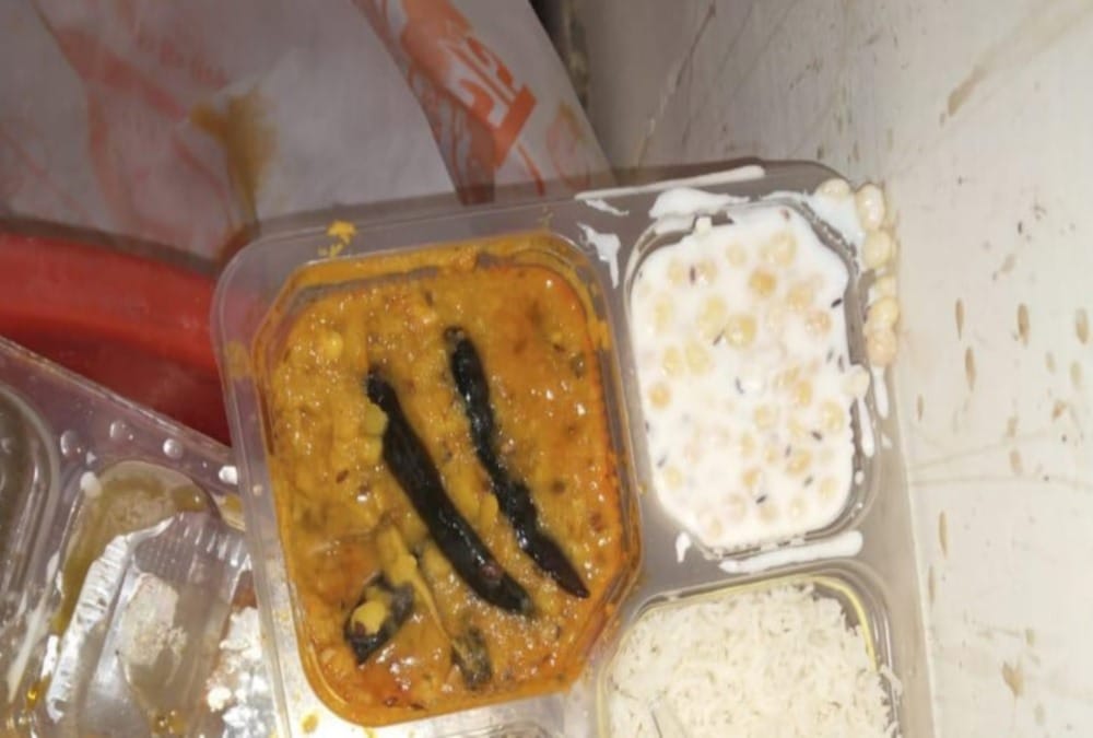Worms crawling in Restaurant food during health department meeting 