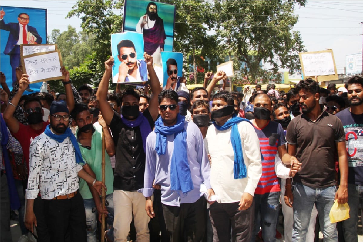 Bhim Army silent procession in protest at Saharanpur against broken of Guru Ravidas Temple