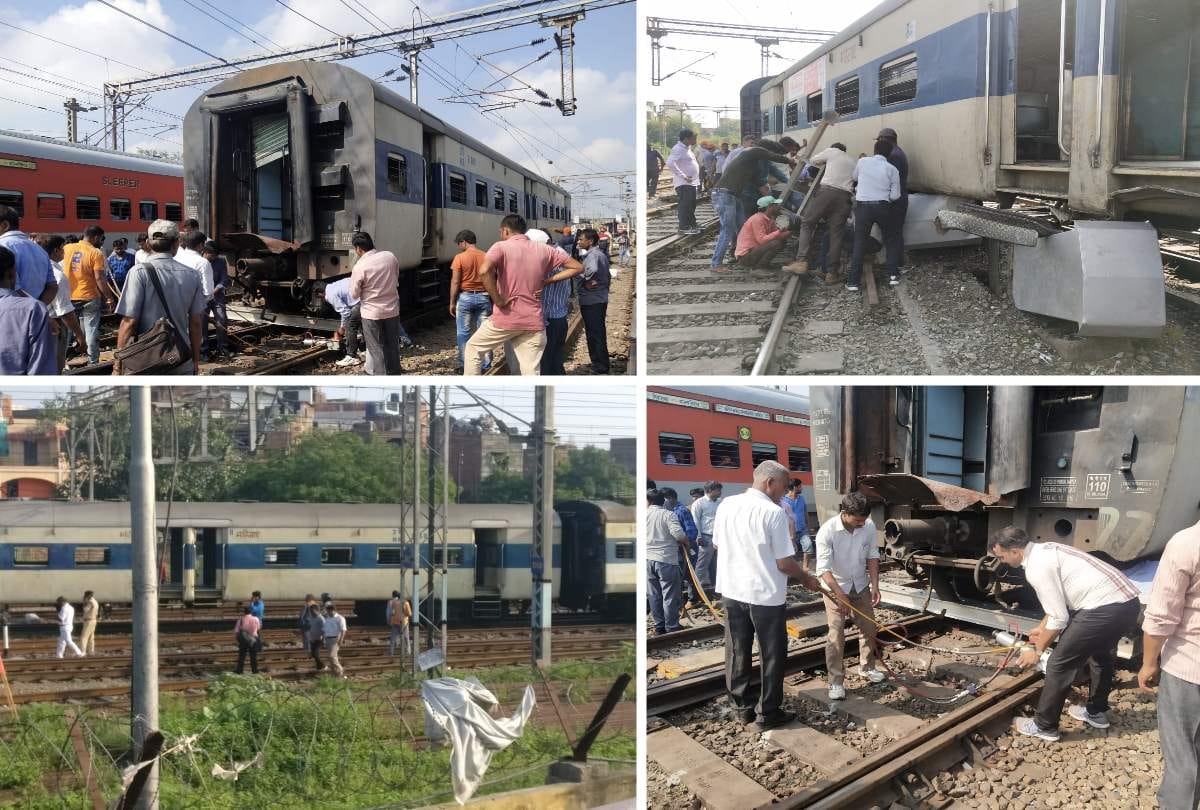 uttar pradesh big news train derail at kanpur central railway station see first photos of incident