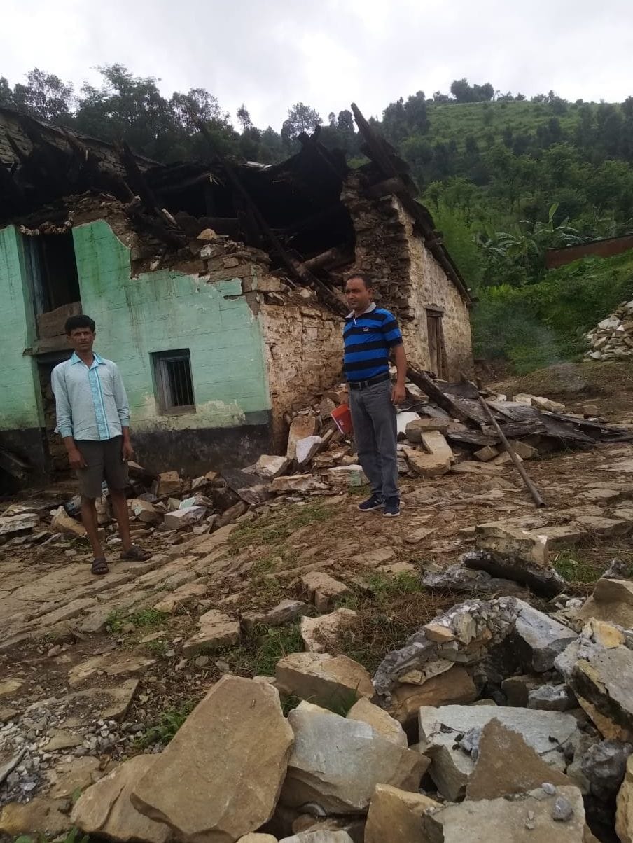 one house damaged and two roads blocked