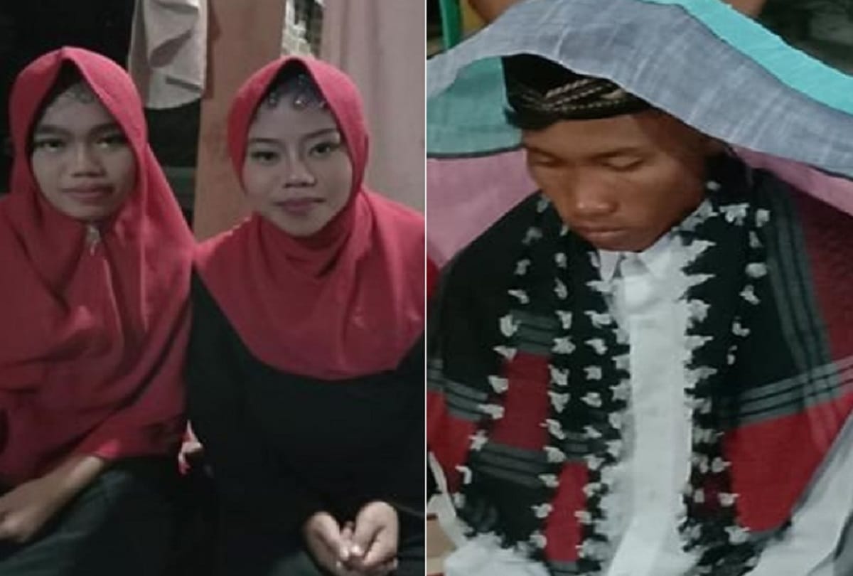 Indonesian man marries two girlfriends at the same time because he did not want to hurt them