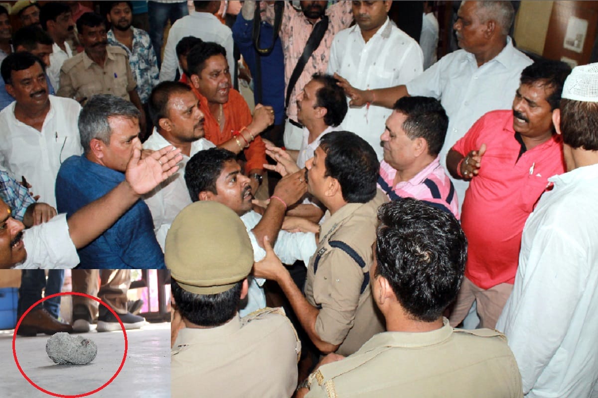 Ruckus and stone throwing in Municipal Corporation board meeting at Meerut of Uttar Pradesh