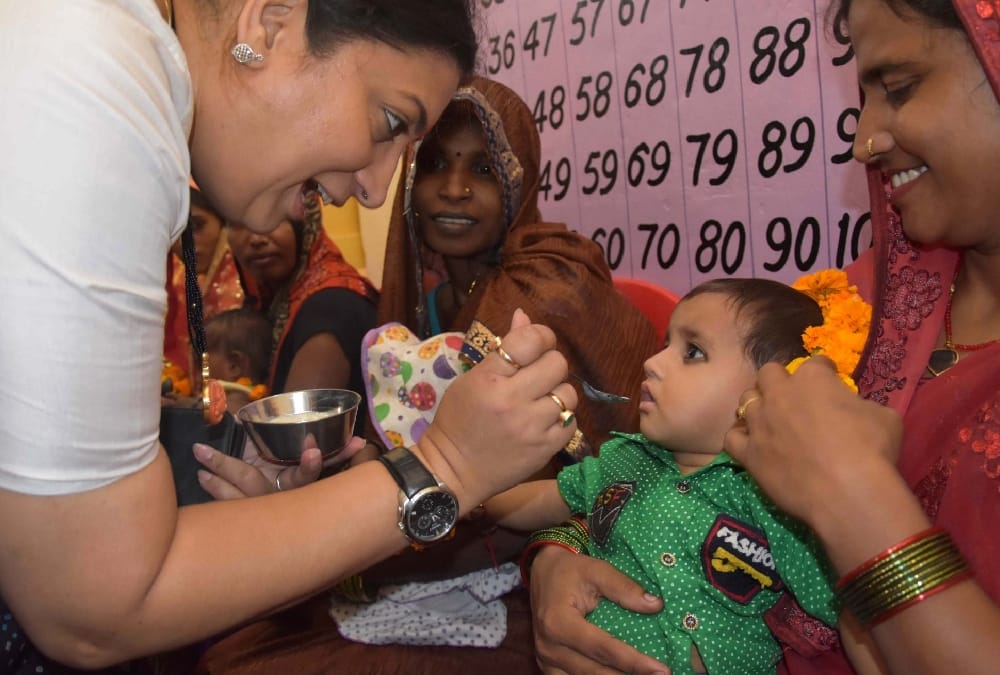 Pics of smriti irani one day amethi visit.