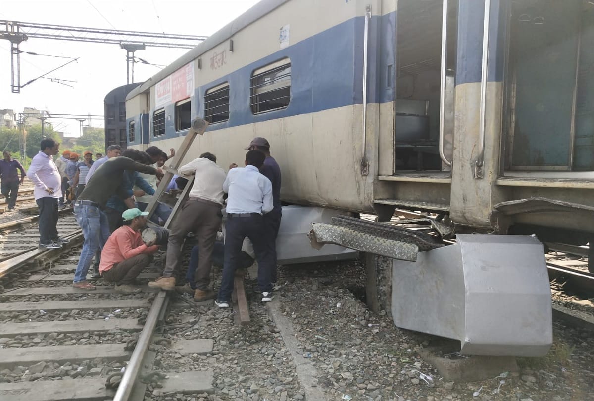 uttar pradesh big news train derail at kanpur central railway station see first photos of incident