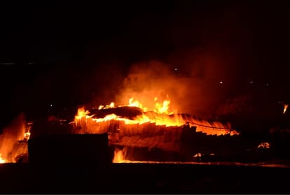 Fire in a ply factory in para in Lucknow.