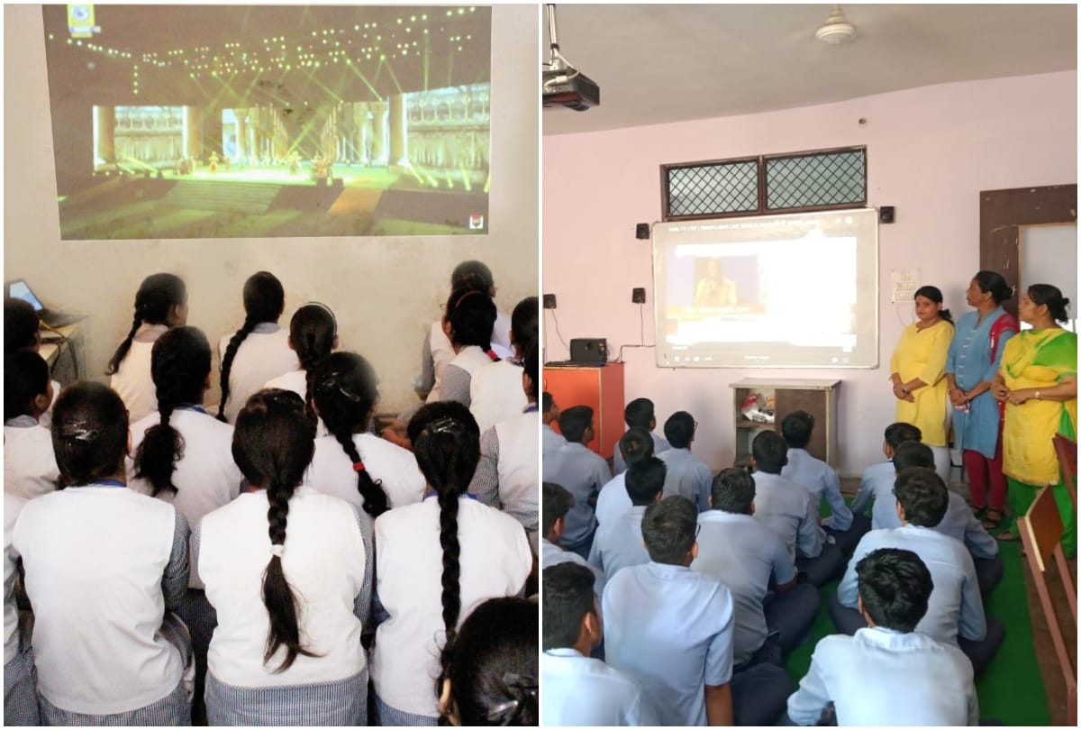 Greater Noida School students watches live telecast of Fit India Movement