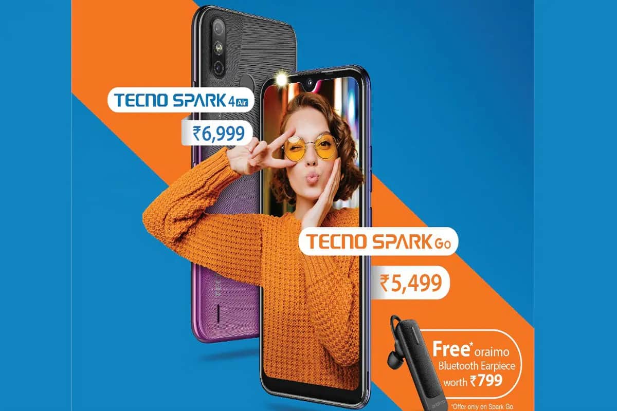 Tecno Spark 4 Air Tecno Spark Go launched in India With Helio A22 SoC Price Specifications