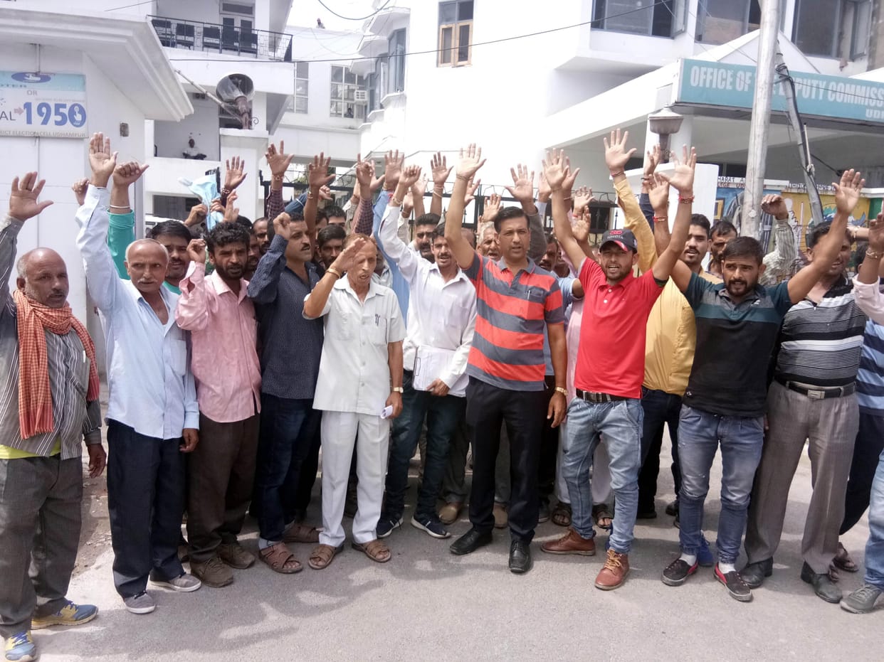 protest in udhampur