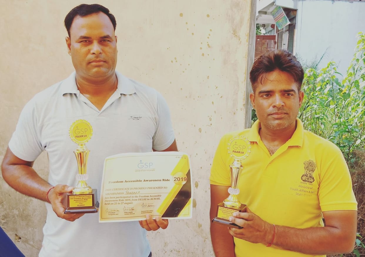 Divyang proved himself to win bike race