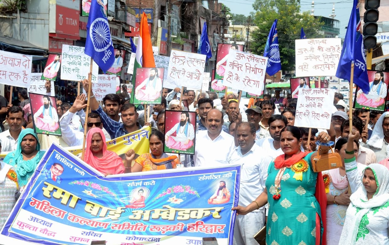 Demonstration against demolition of temple