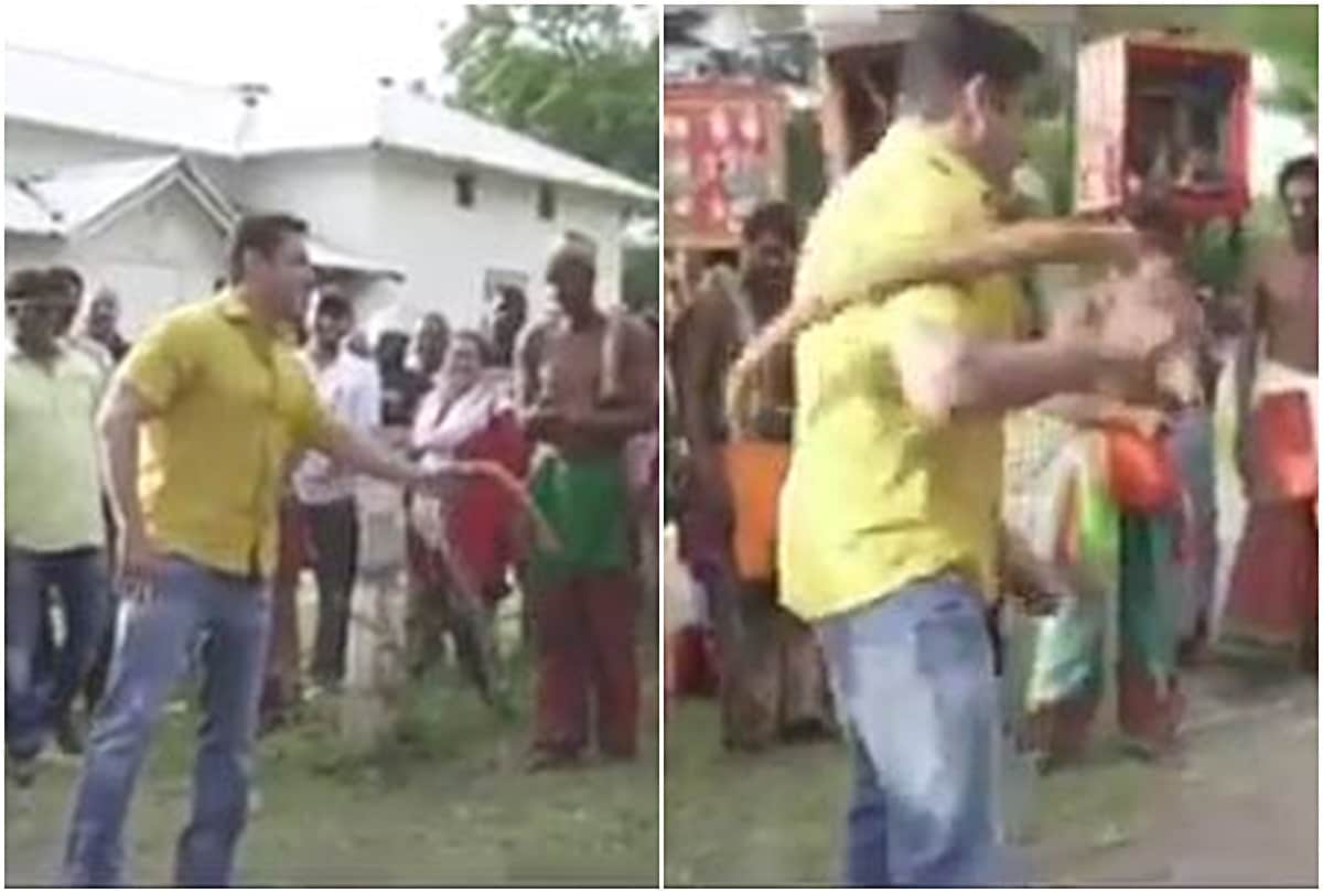 Salman Khan whiped himself on Dabangg 3 Set with Potraj community shared video on Instagram
