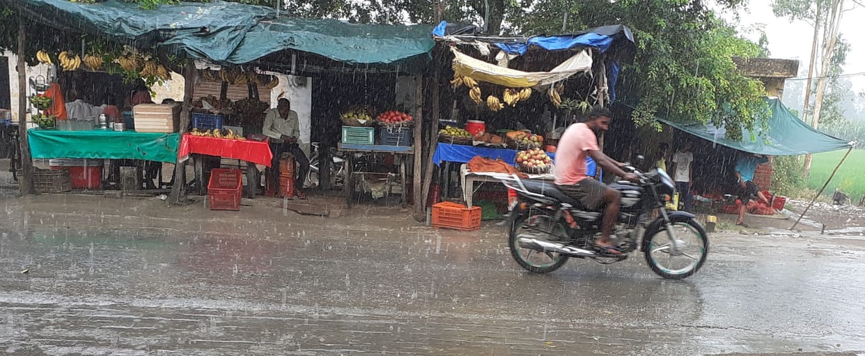 the rain releaves heat and dry
