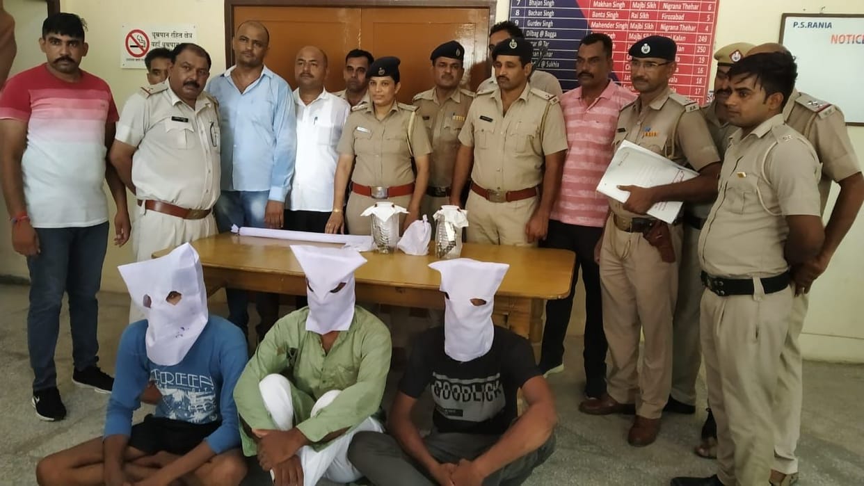 the three accused who robbed the petrol pump recovered two pistol and cartridges