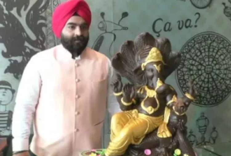Harjinder Singh Has Prepared A Ganpati Idol With Chocolate In Ludhiana