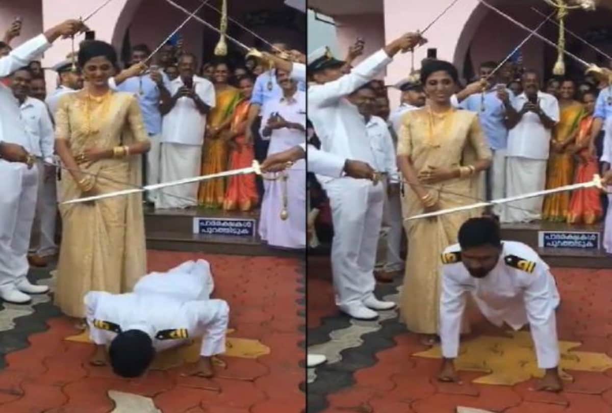 Navy officer push up video in his marriage gone viral on social media
