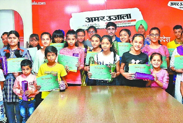 arts students honoured, amar ujala painting competition