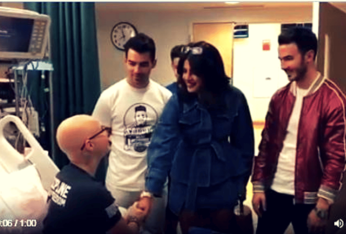 priyanka chopra and jonas brothers meet a fan in hospital