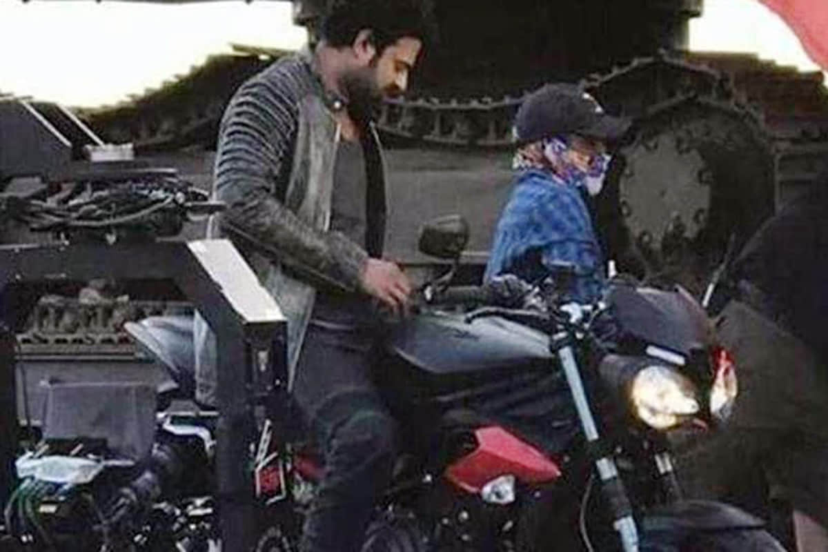 Saaho movie Actor Prabhas Rides Triumph Street Triple RS bike action-scene