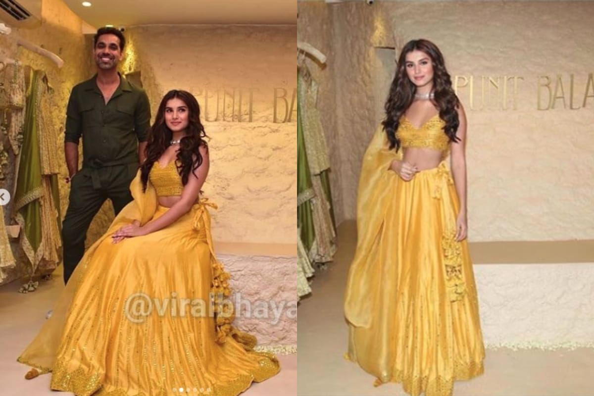 tara sutaria looks stunning in punit balana yellow lehenga