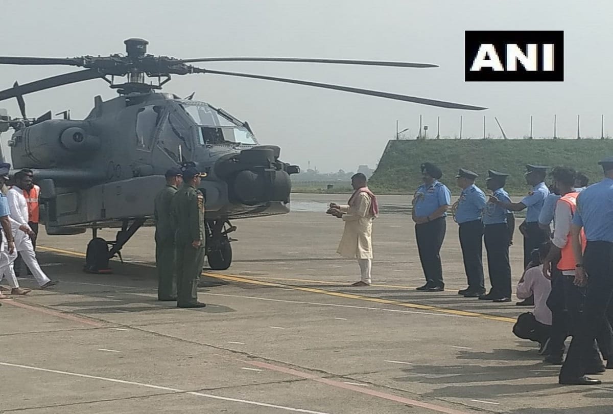 Apache helicopter inducted in Indian Air Force at Pathankot Air Force Station