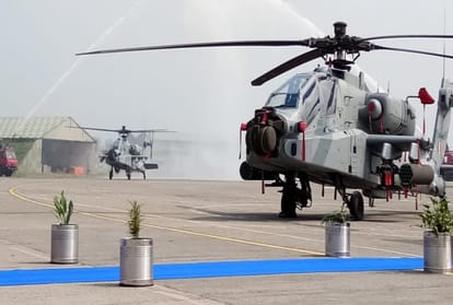 AH 64 E Apache Helicopter Inducted In Indian Air Force At Pathankot Air Force Station