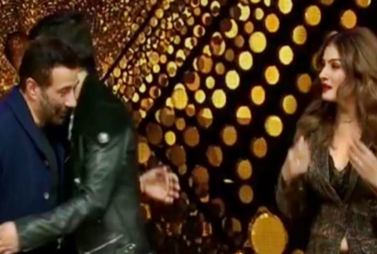 Karan Deol hugs father Sunny Deol post his dance with Raveena on Nach Baliye 9