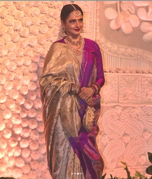 rekha spotted outside manish malhotra store here users reaction