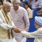 कांग्रेस नेता एस जयपाल रेड्डी के श्रद्धांजलि सभा में जोशी, मनमोहन सिंह और सीताराम येचुरी