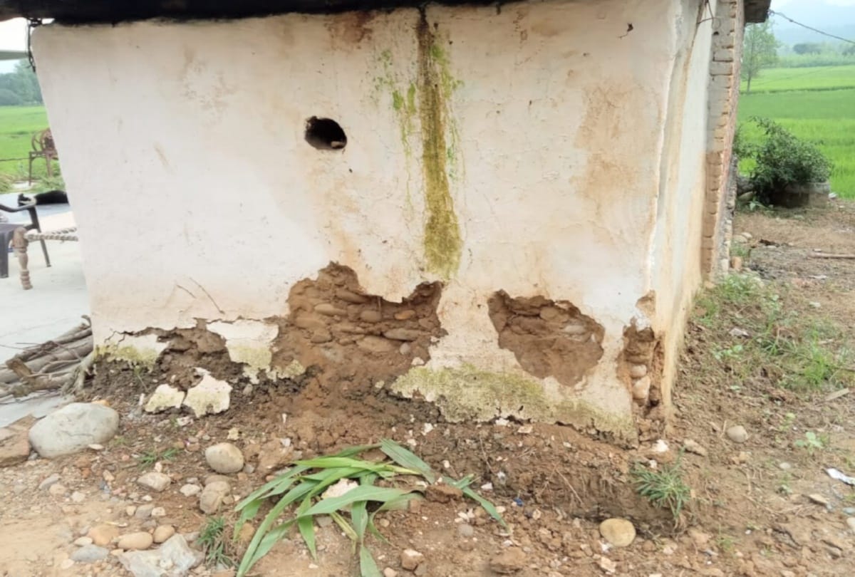 Elephants enter residential area, attempt to break house, people escaped in nahan
