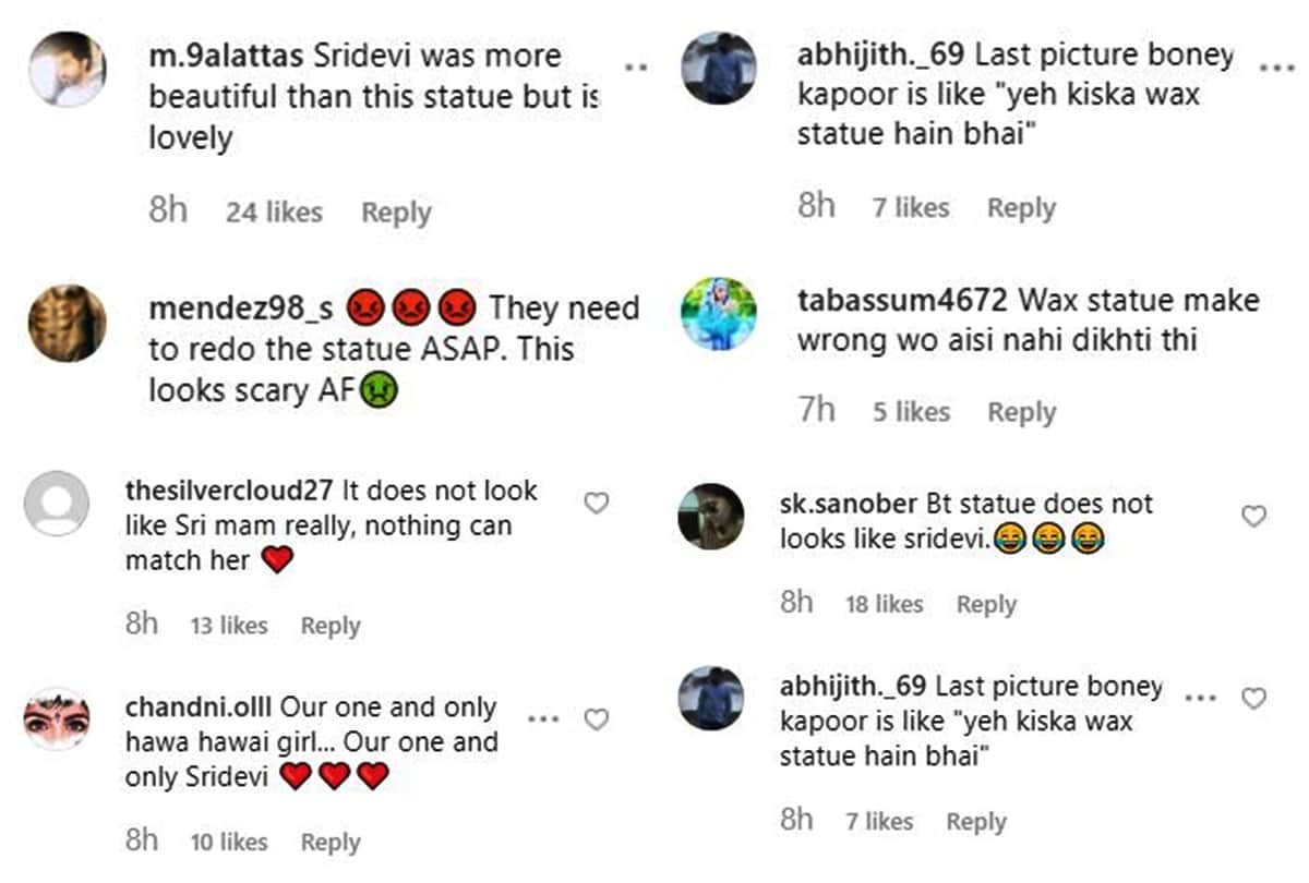 Social Media users reaction on Hawa Hawai Sridevi Wax Statue At Madame Tussauds Singapore