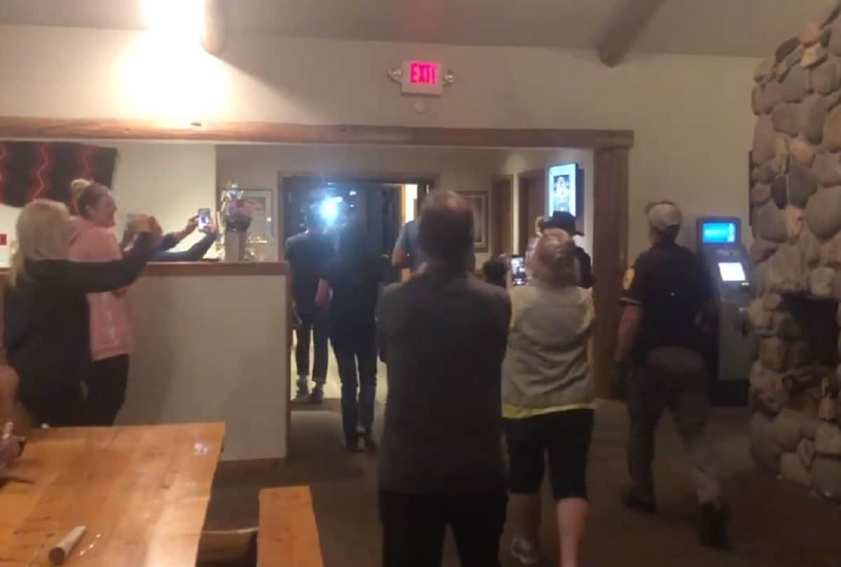Black bear gets stuck in a hotel womens bathroom in Montana people shocked to see