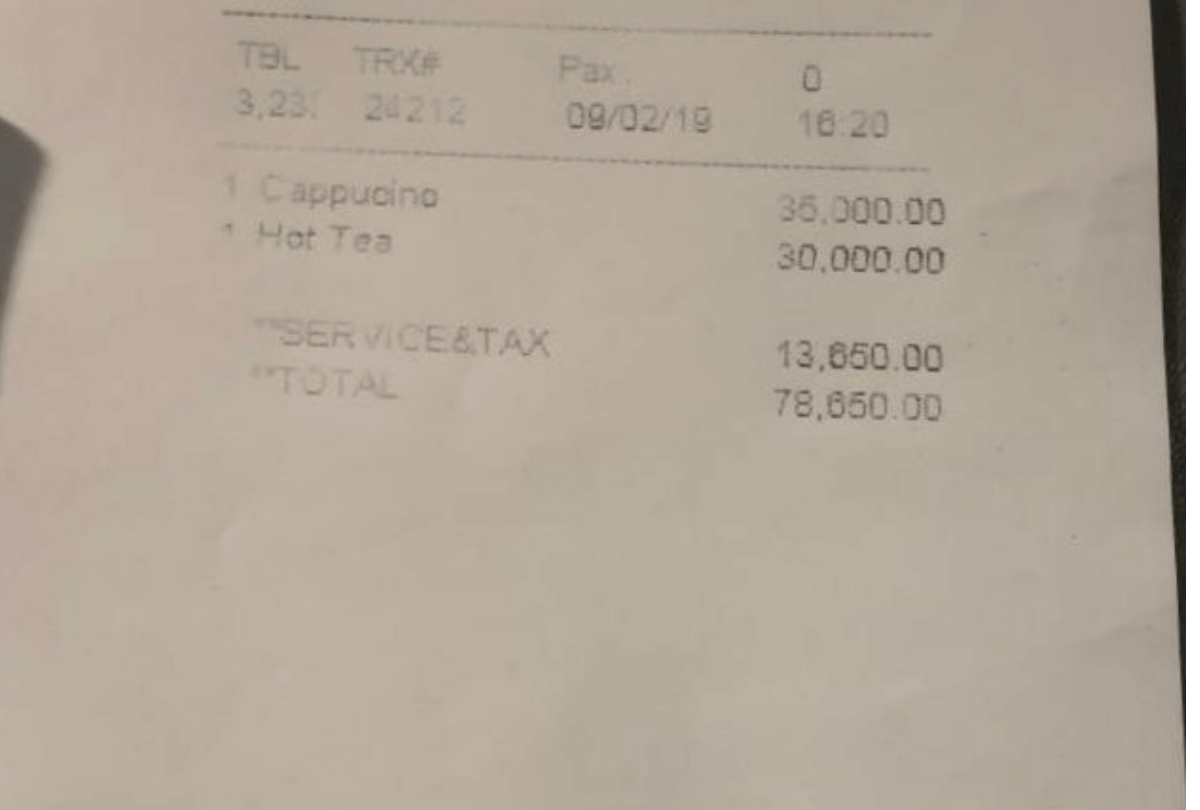 kiku sharda charged 78650 for a cup of tea and coffee in indonesia bali
