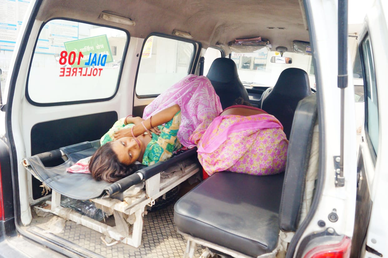 Delivery in ambulance
