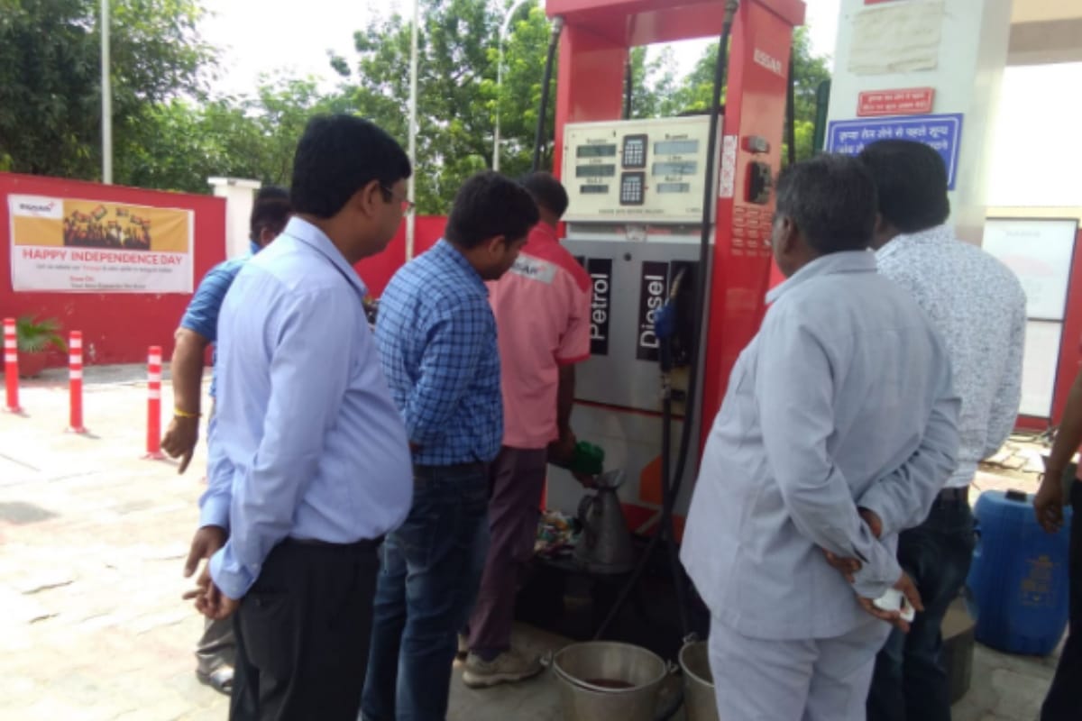 Raid on petrol pumps of the district