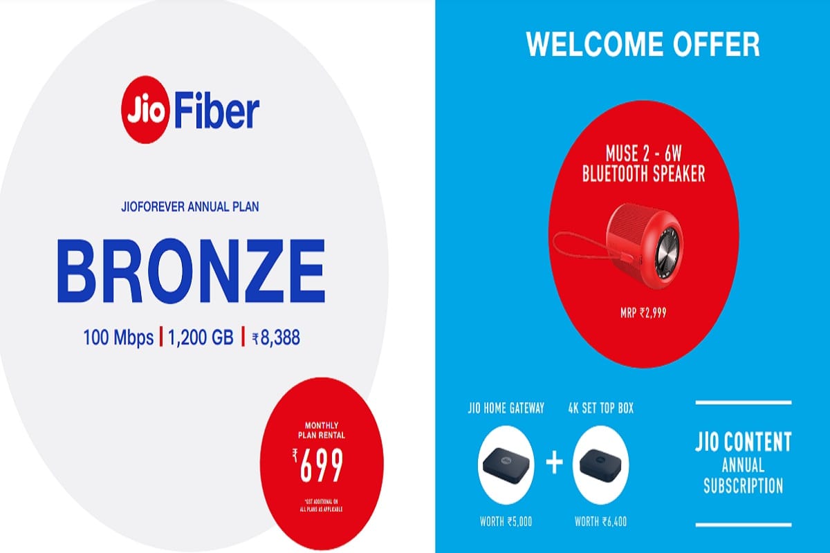 Jio GigaFiber plan bronz