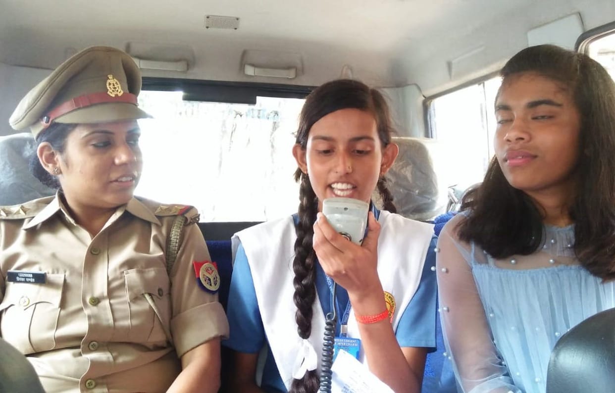 student working as police officer
