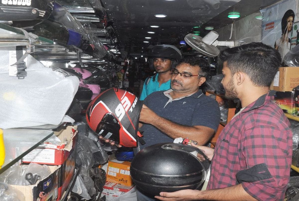 Helmet sales increased due to new traffic rules in agra