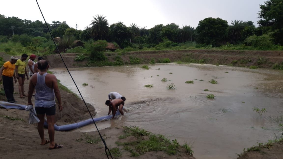 Yamuna water filled pond