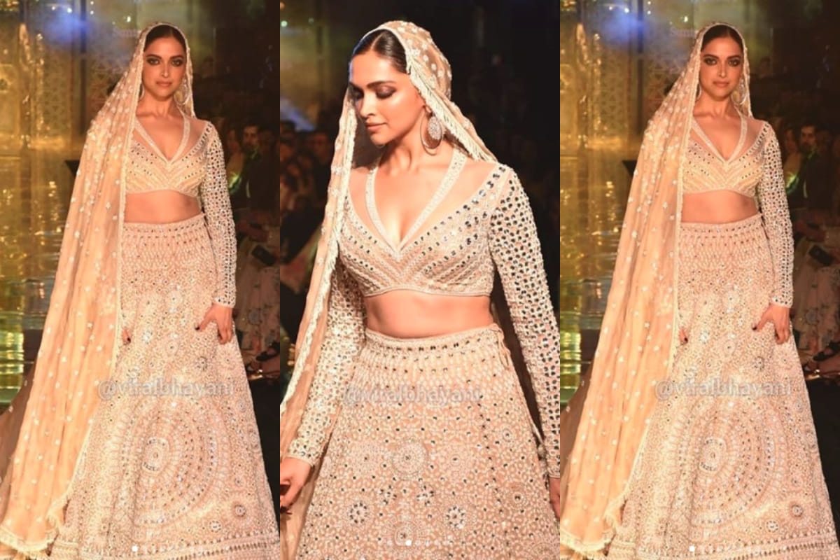 deepika padukone look stunning on ramp walk for abu jani sandeep khosla 33 years celebration