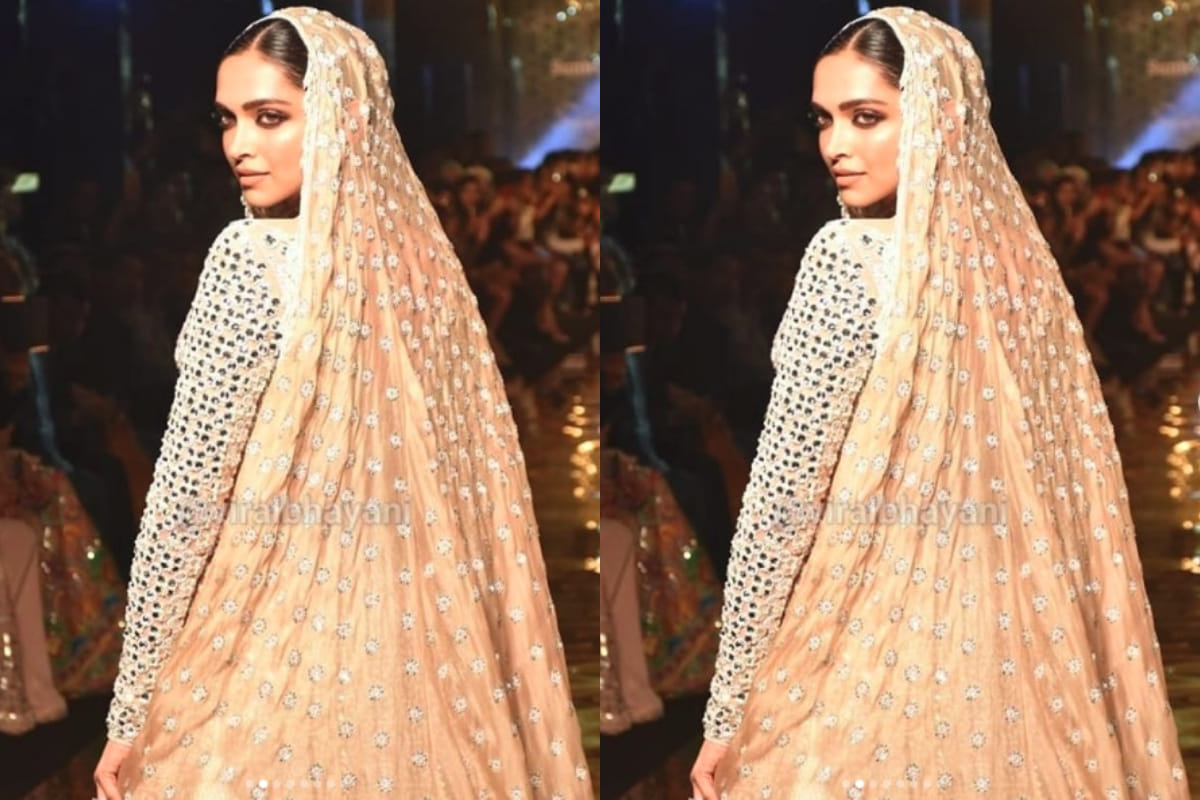 deepika padukone look stunning on ramp walk for abu jani sandeep khosla 33 years celebration