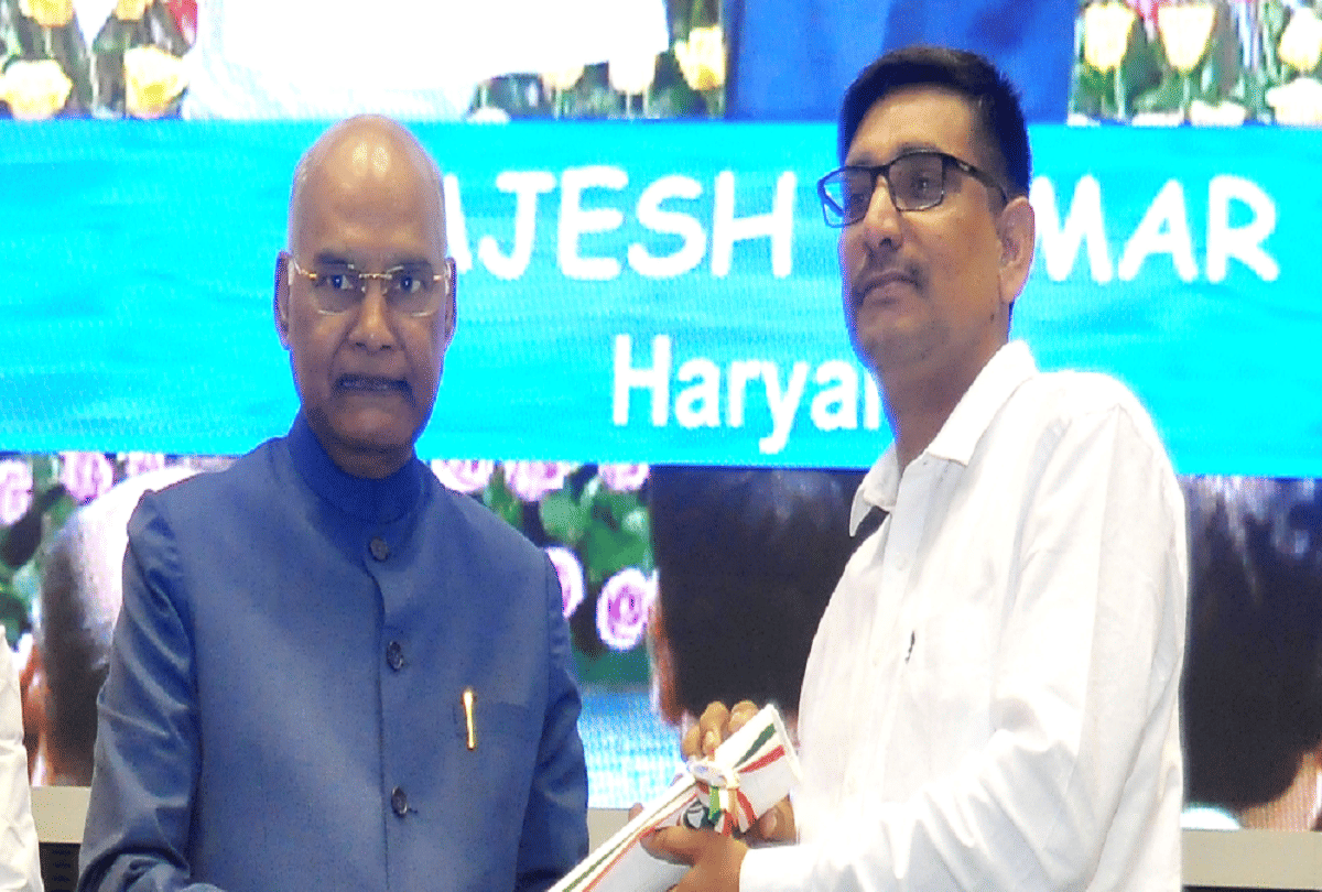 teacher of rewari haryana campaign against plastic use gets president honour