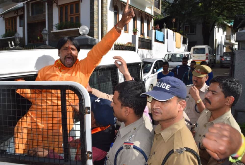 Shiv sena 12 workers Arrested for Animal sacrifice Information in Naina devi temple nainital