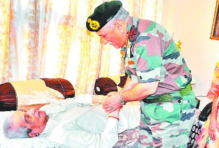 Army Chief Meets Family Of Gurbachan Singh Salaria In Pathankot