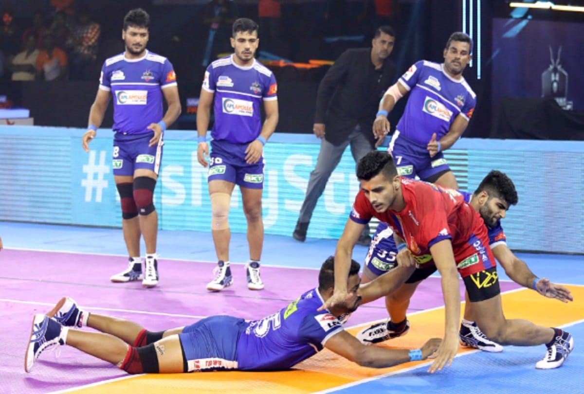 Pro kabaddi league haryana steelers defeated dabang delhi bengal and gujarat match tied