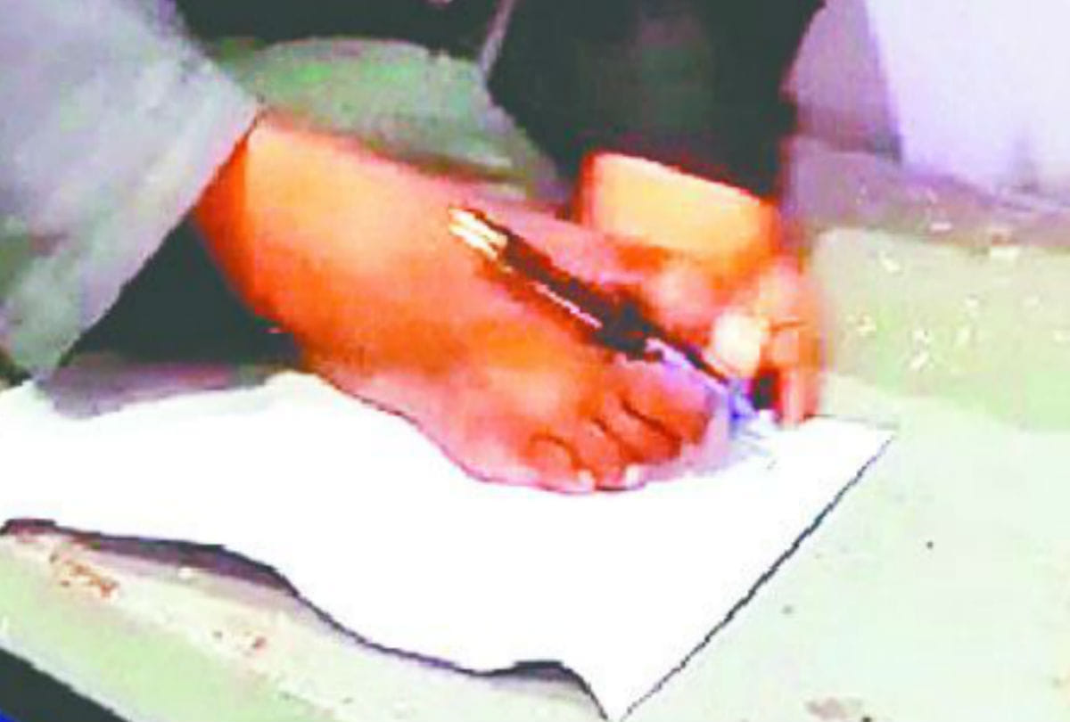 Divyang bsc student writes exam with his feet in firozabad