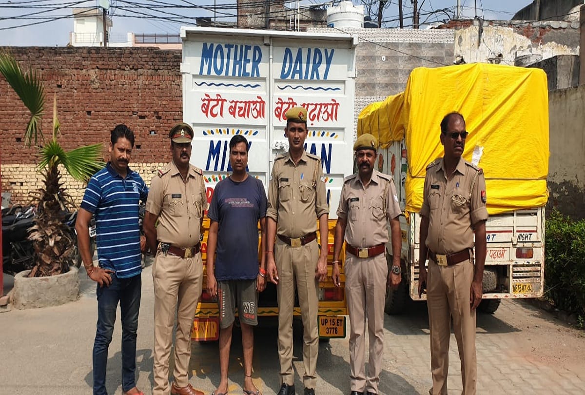 Alcohol smuggler arrested by dadri police with fake Mother Dairy vehicle