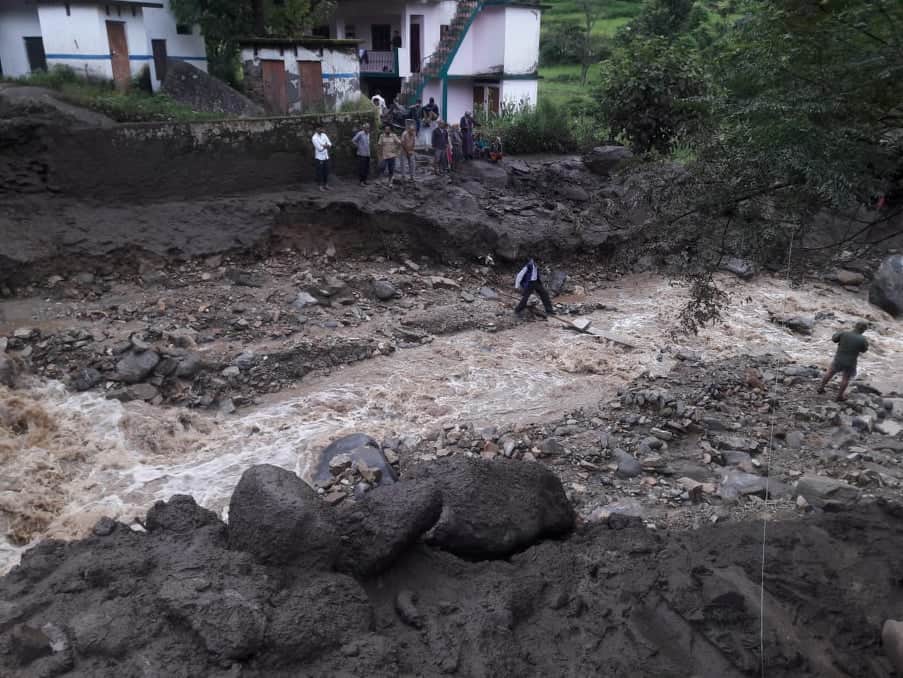 Cloudburst in chamoli ghat Village Heavy Flood comes photos